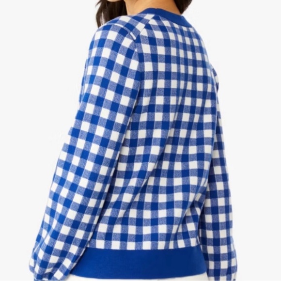 Brand new! Kate Spade Blue and White Checkered Women's Sweater. - Picture 2 of 6